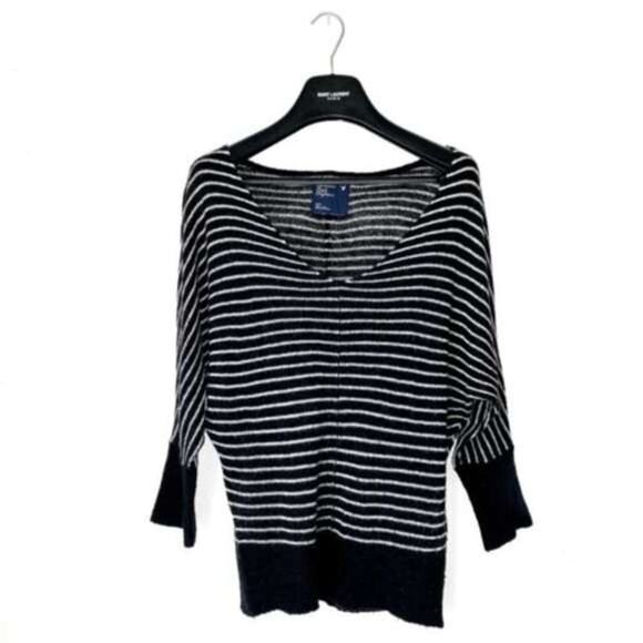 AMERICAN EAGLE Dolman Sleeve Sweater Size S Black Striped Long Sleeve‎ - Picture 1 of 5